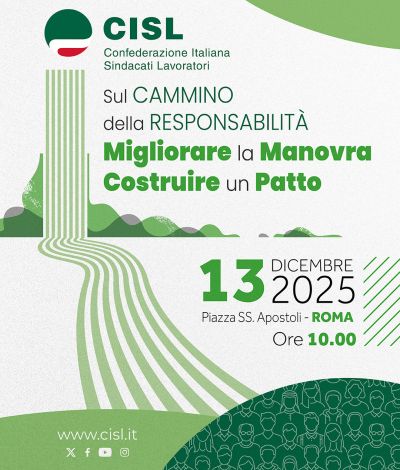 ll 13 dicembre a Roma la manifestazione nazionale della Cisl: la partecipazione al centro del Patto della Responsabilità